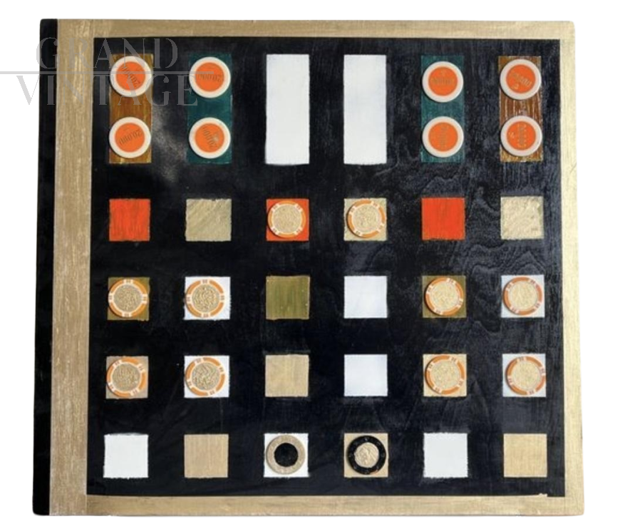 Casino - painting by Bruno Carlino, tempera enamel and plastic on wood