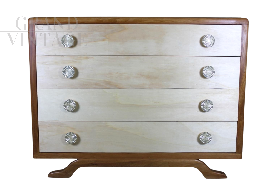 Vintage chest of drawers in light wood, Italy 1950s