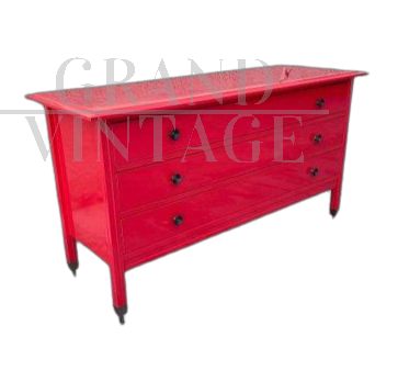 Red D154 dresser by Carlo De Carli for Luigi Sormani, Italy 1963