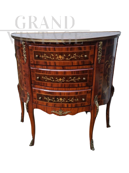 Antique French half-moon dresser