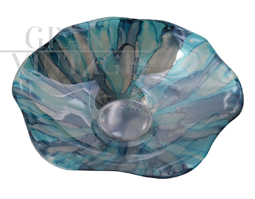 Centerpiece in decorated handcrafted glass