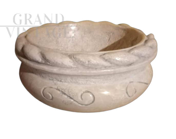 Antique style white marble bowl
