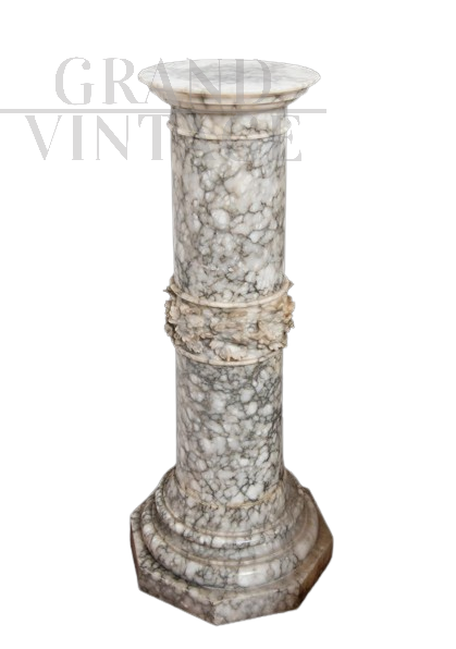 Antique Roman column in flowered alabaster