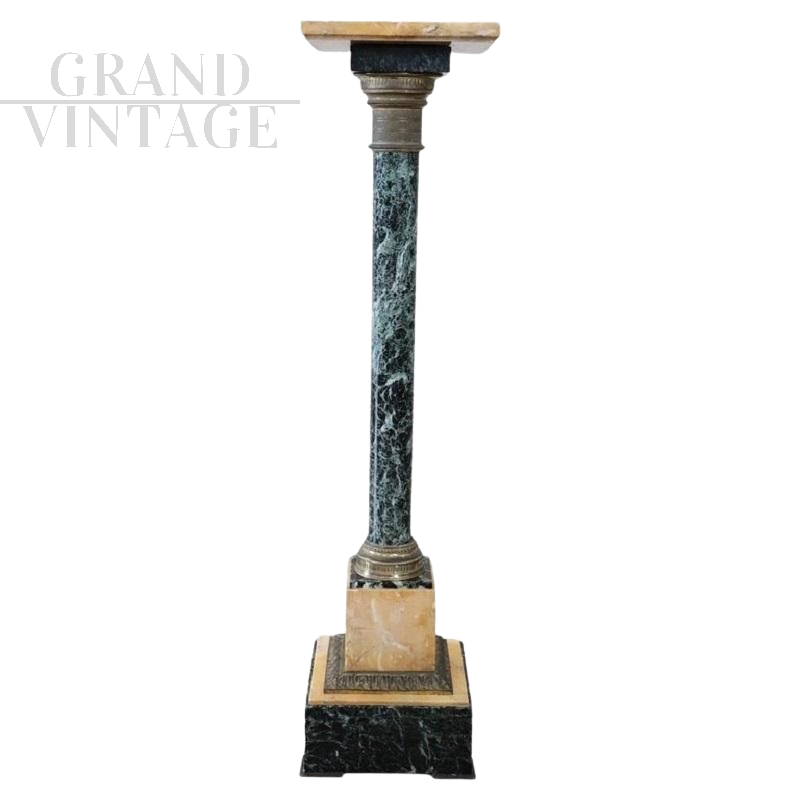 Napoleon III column in yellow and green marble, late 19th century