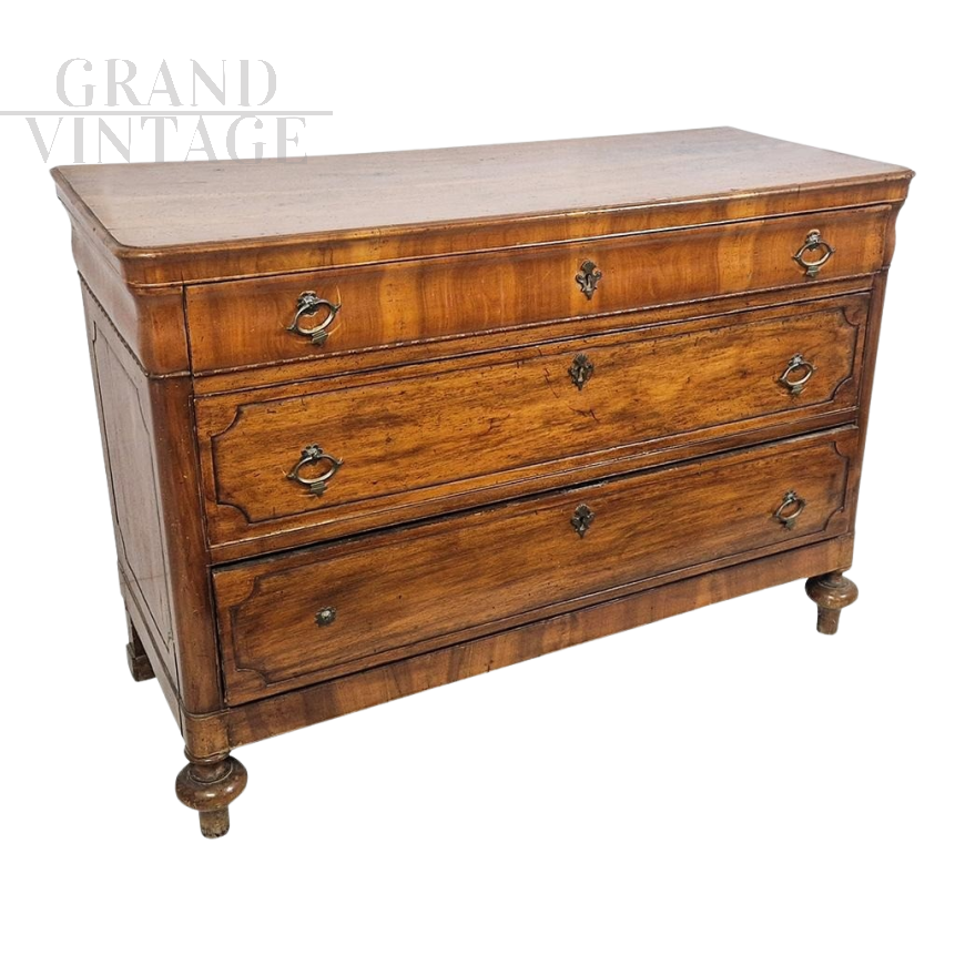 Antique Piedmontese chest of drawers from the 18th century from the Directoire period