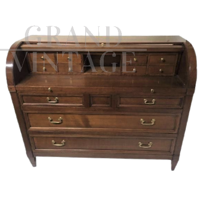Classic dresser with secretaire in solid cherry wood