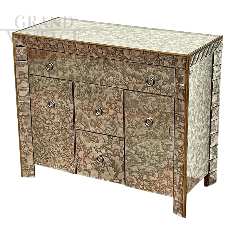 Dresser covered in aged effect mirror