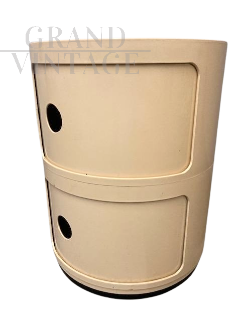 Bedside table designed by Anna Catelli for Kartell in beige plastic, 1970s