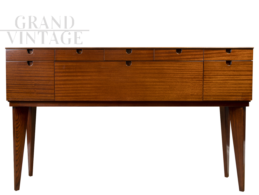 Vintage Italian design sideboard console with drawers