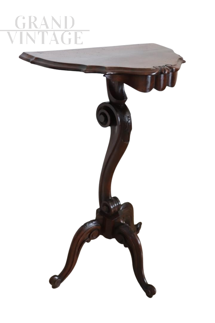 Louis XV style walnut gueridon console table