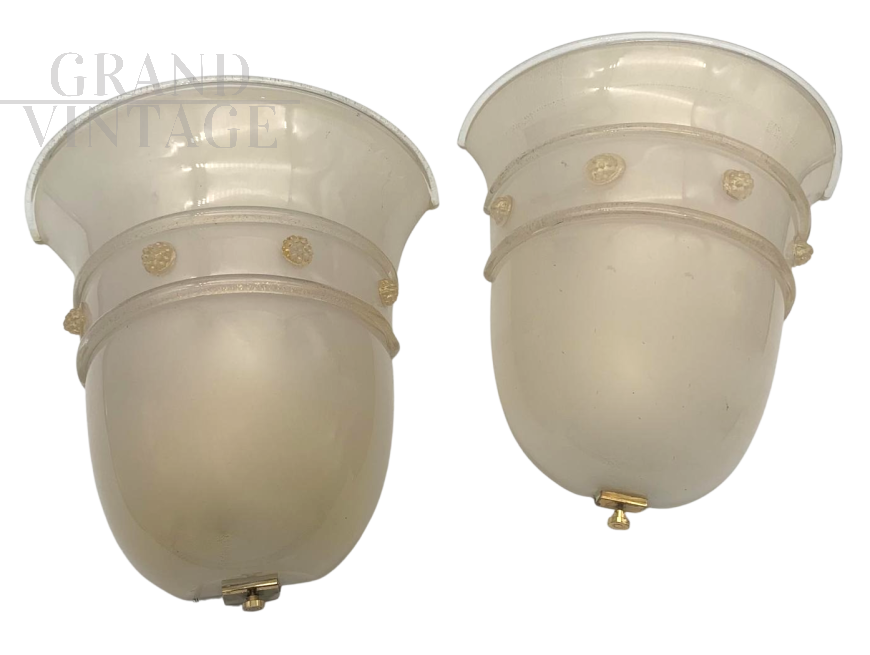 Pair of Empire wall lamps by Barovier & Toso
