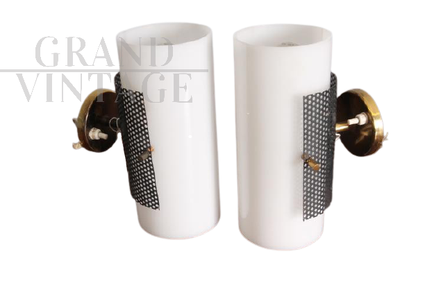 Pair of 1950s Stilnovo style wall lights