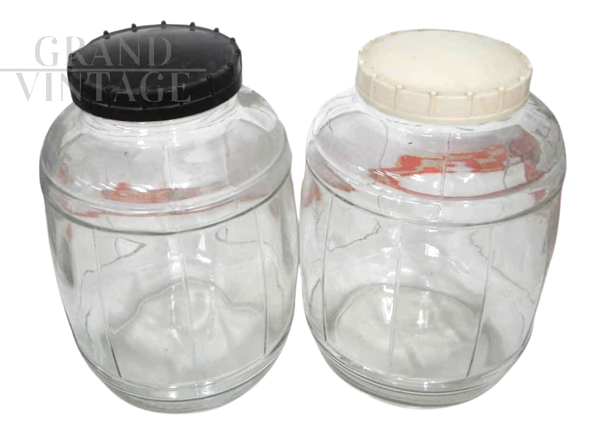 Pair of vintage glass shop jars