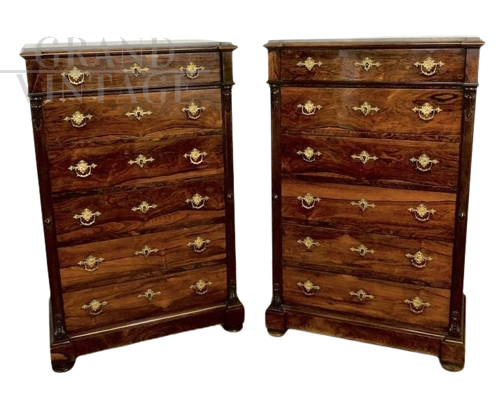 Pair of late 19th century tallboy dressers