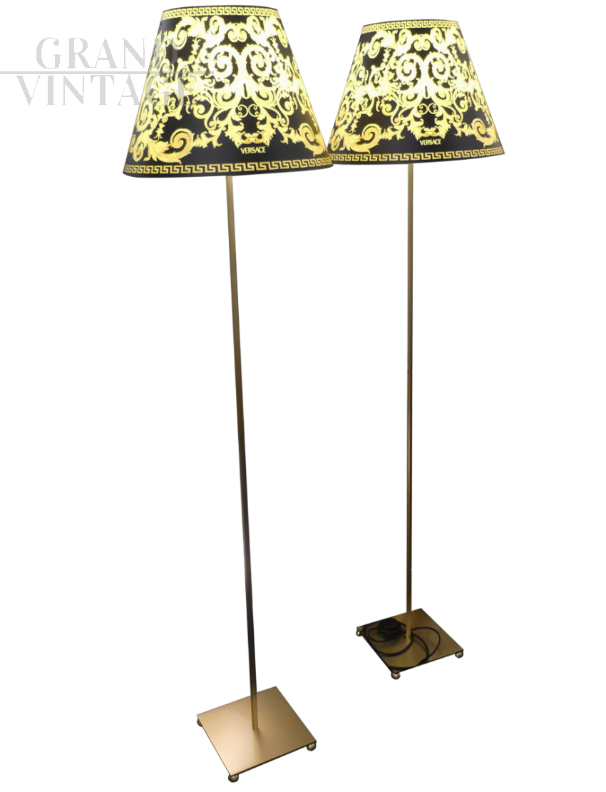 Pair of Versace floor lamps for Antonangeli