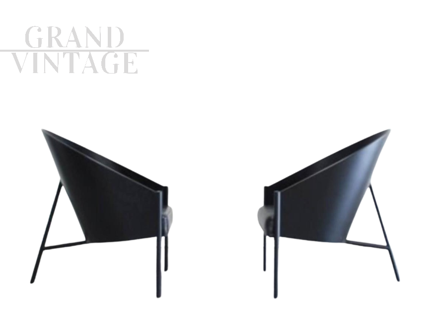 Pair of black Costes armchairs by Philippe Starck, 1980s           
                            