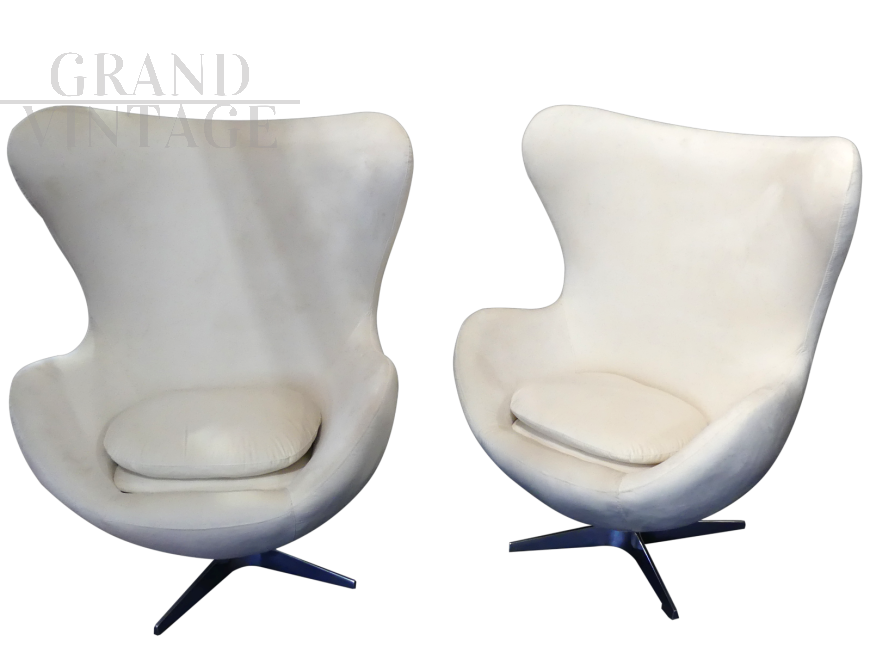 Pair of 70's design swivel armchairs