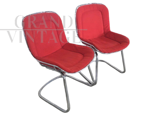 Pair of 70s Gastone Rinaldi style chairs