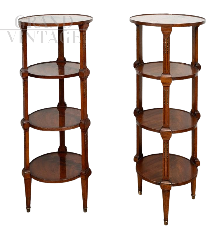 Pair of antique étagère whatnot side tables from the Napoleon III era