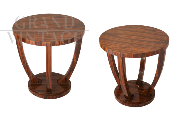 Pair of art deco style coffee tables in rosewood