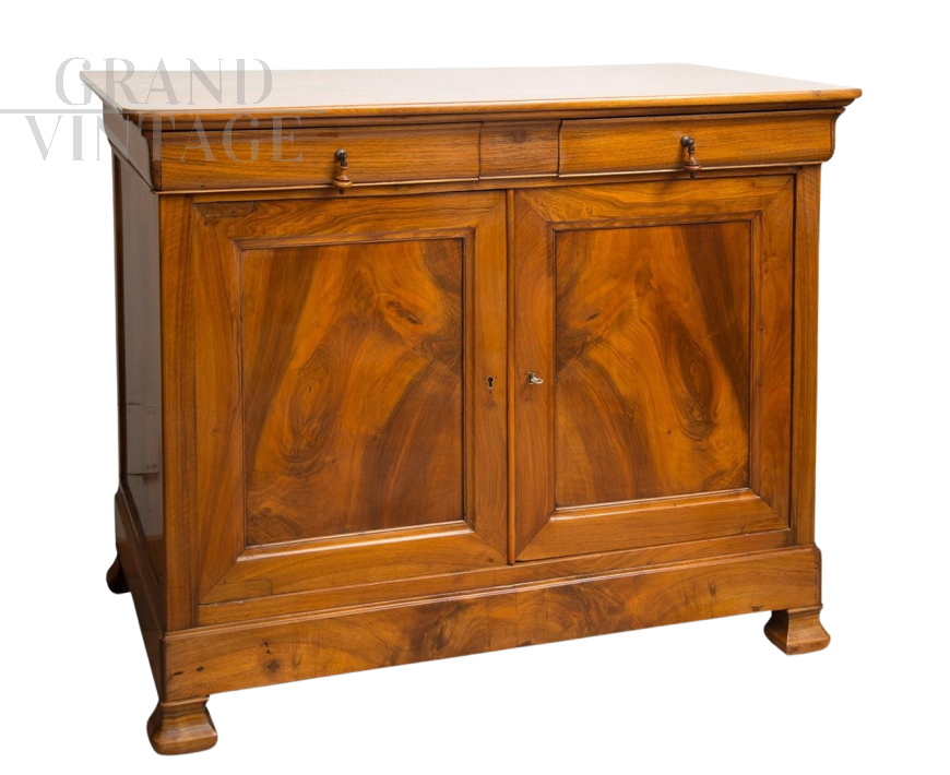 Antique French Louis Philippe Capuchin sideboard in solid walnut                
                            