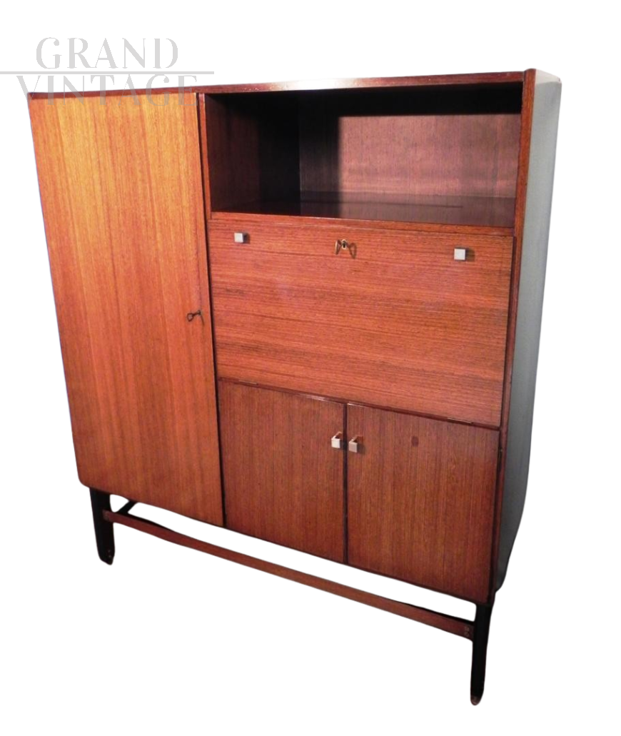 Vintage Scandinavian style highboard with bar compartment, 1950s