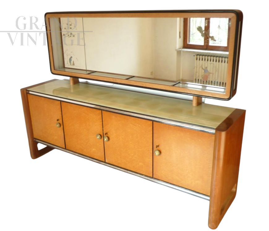 Large sideboard with mirror by Osvaldo Borsani for La Permanente Mobili Cantù, 1950s