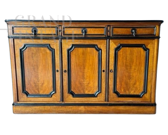 Antique Italian sideboard from the 19th century with ebonized details    