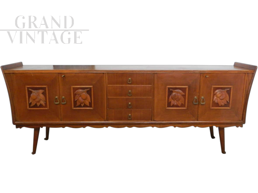 Inlaid vintage sideboard from the 1950s