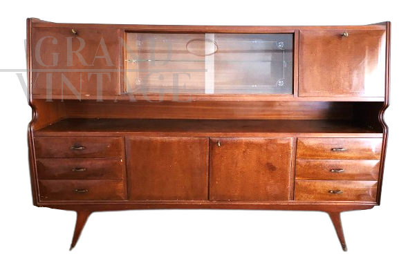 Ico Parisi style Italian mid-century buffet and hutch sideboard