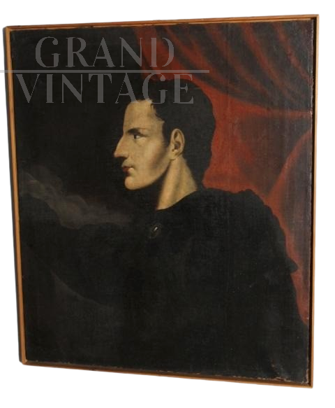 Antique painting depicting a portrait of the emperor Julius Caesar, 18th century