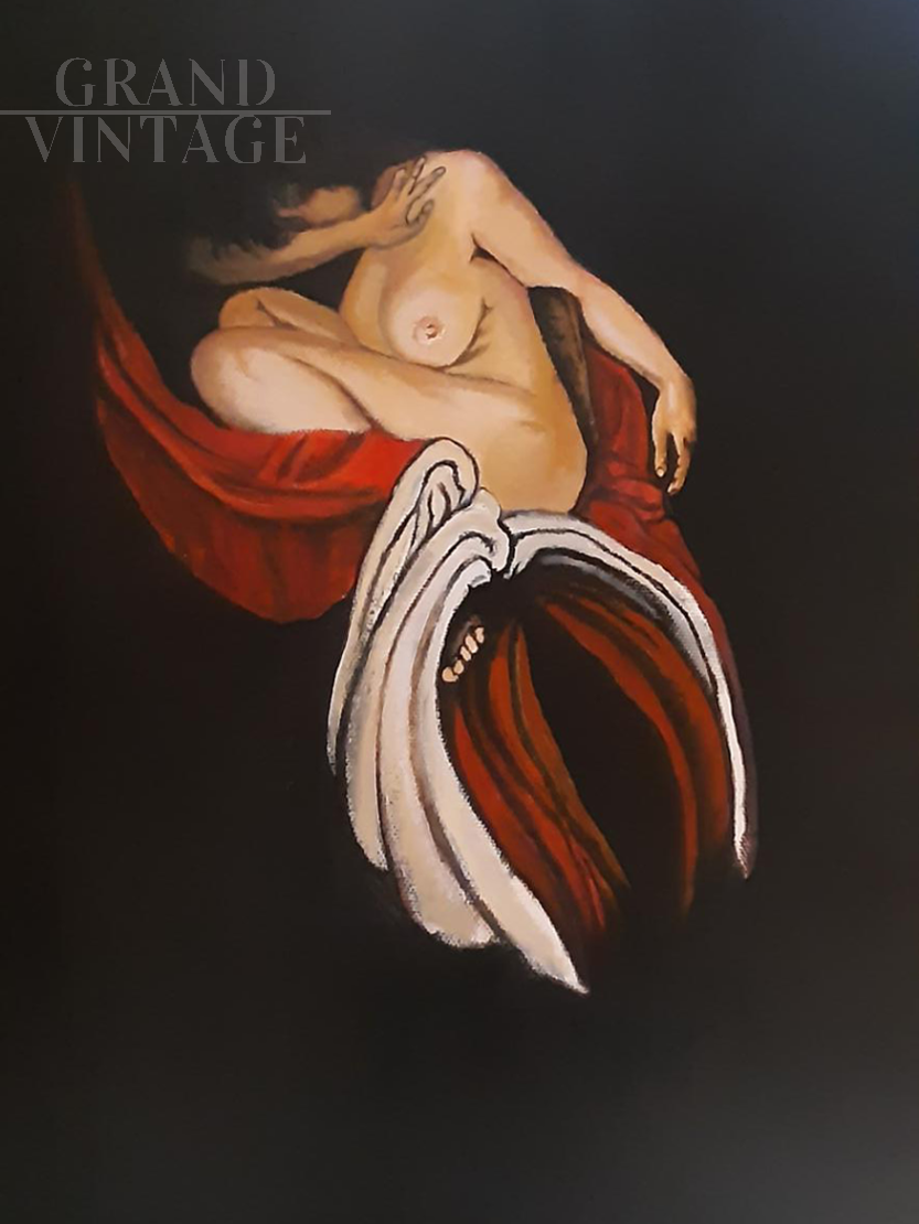 Contemporary painting Nude and alone