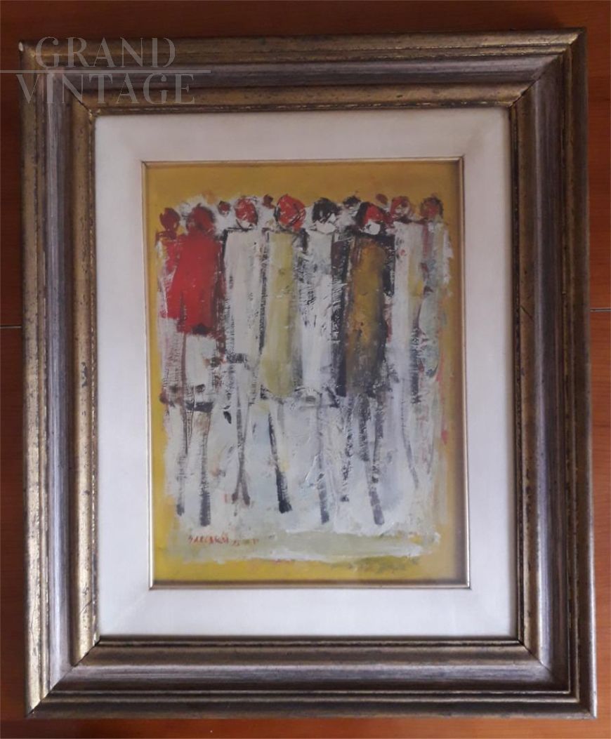 Painting by Carlo Saccardi - 8 figures - 1973