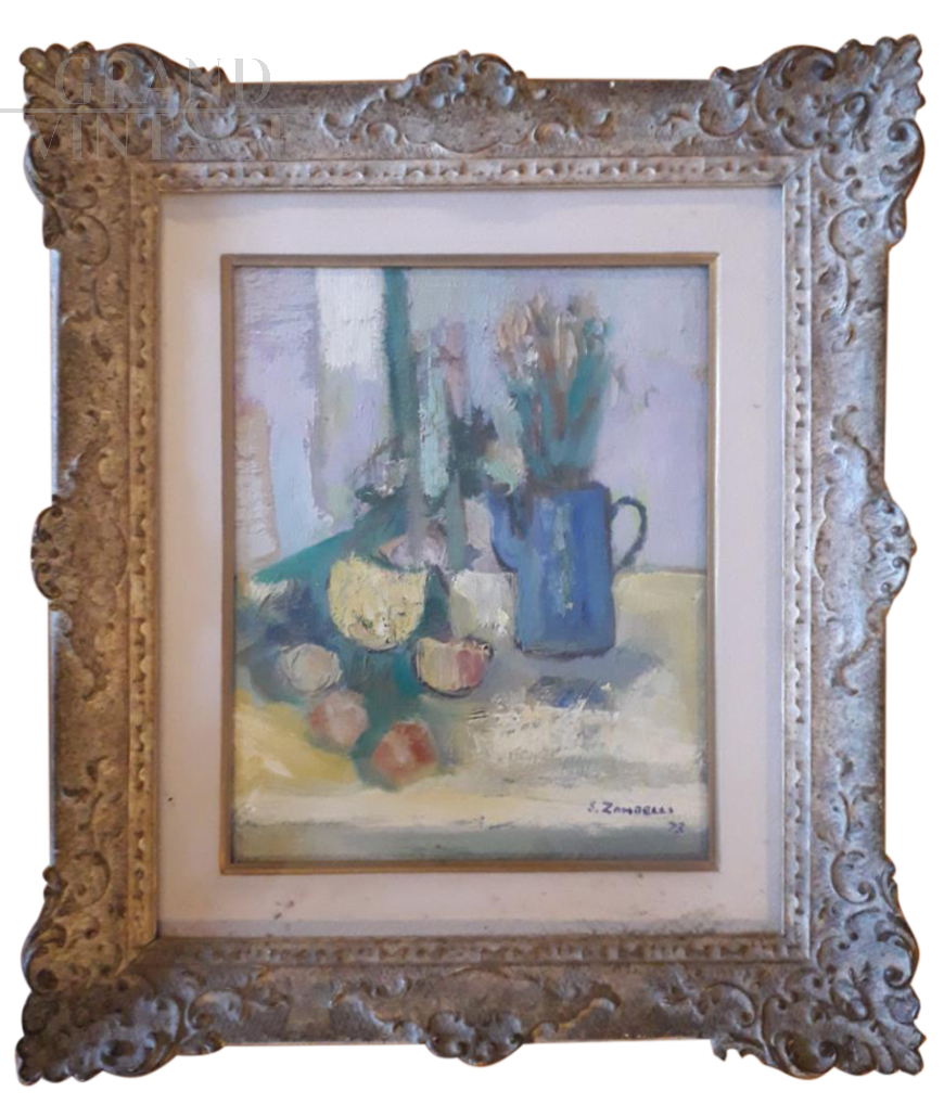 Painting by Sergio Zambelli - Abstract Flowers - 1972