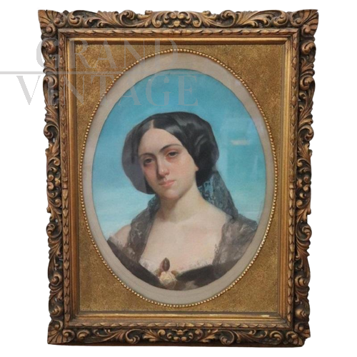 Portrait of a young woman, late 19th century, signed Morlon