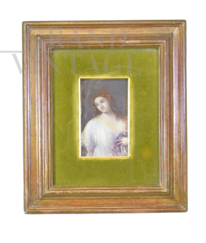Panel painting with reproduction of the Flora by Titian, early 1900s      