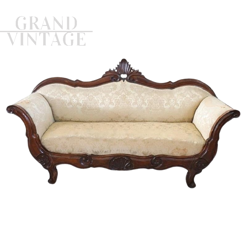 Antique sofa from the Louis Philippe era, 19th century