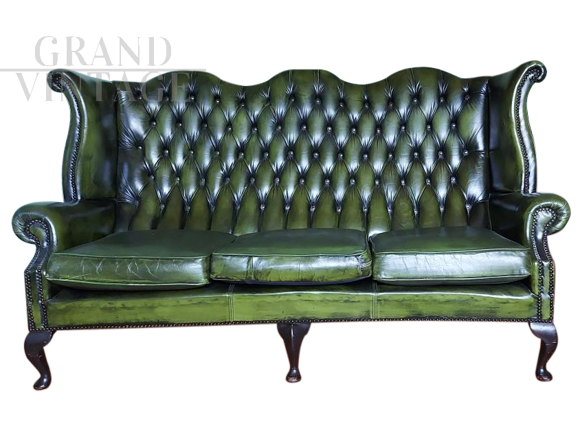 Green Chesterfield sofa, late 19th century