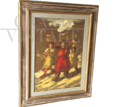 Women of Calabria - painting by Albino Lorenzo on masonite