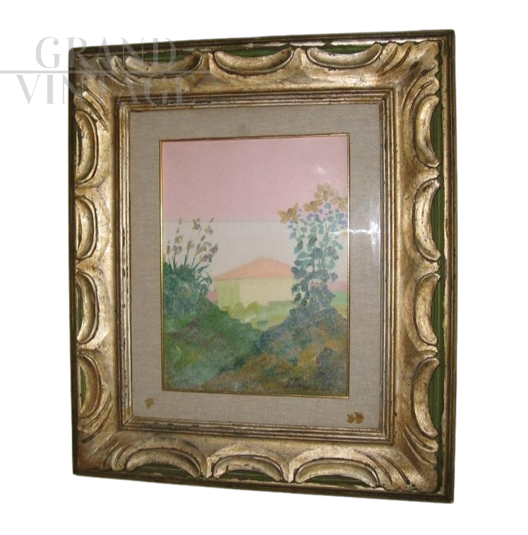 Giuseppe Innocenti - oil painting with countryside landscape    