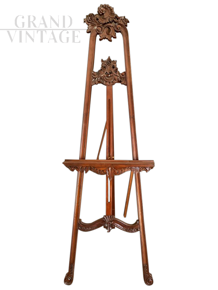 Large finely carved vintage painter's easel