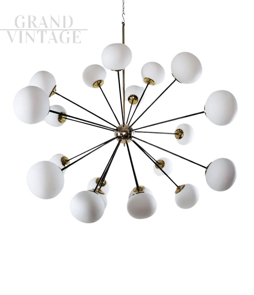 Large vintage space age sputnik style ball chandelier, Italy 1970s