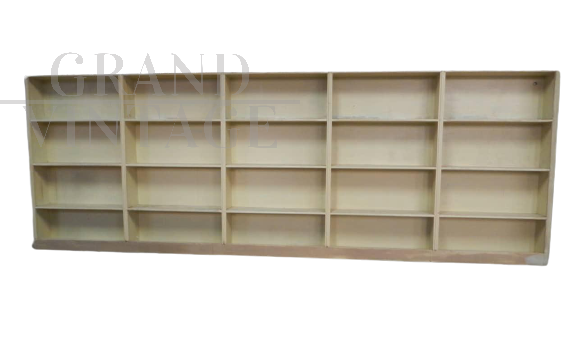 Large vintage haberdashery shelf from the 1950s