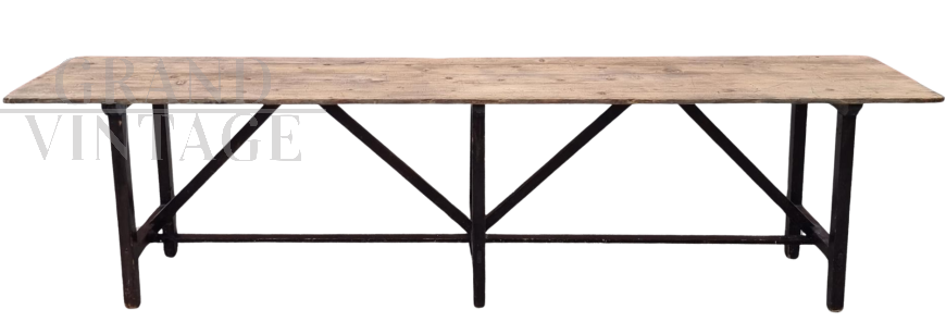 Large rustic table in solid fir