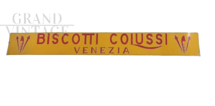 Vintage advertising sign for Biscotti Colussi Venezia 1950
