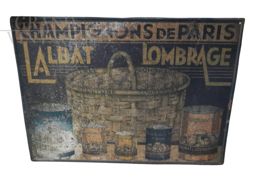 Vintage Lalbat Lombrage advertising sign, France 1950s