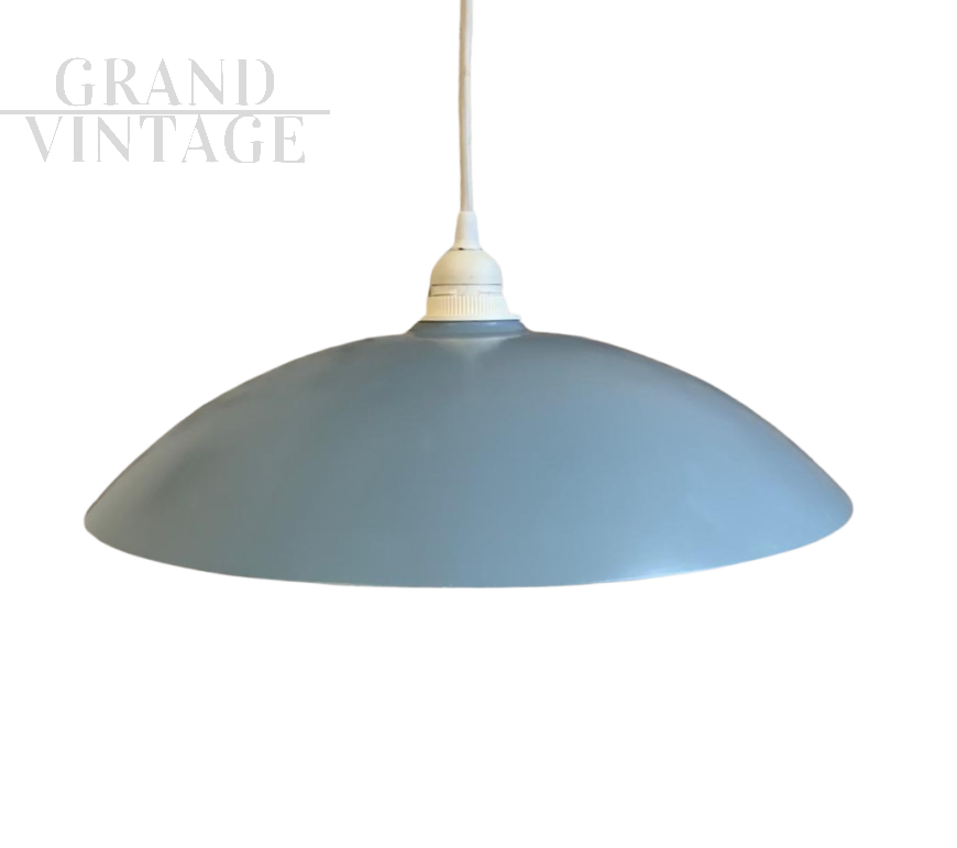 Delmas pendant light in blue-mauve metal, 1980s