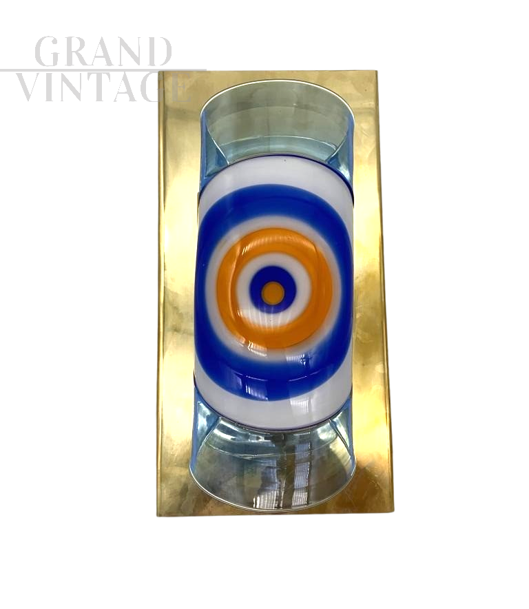 Design wall lamp in Murano glass and brass