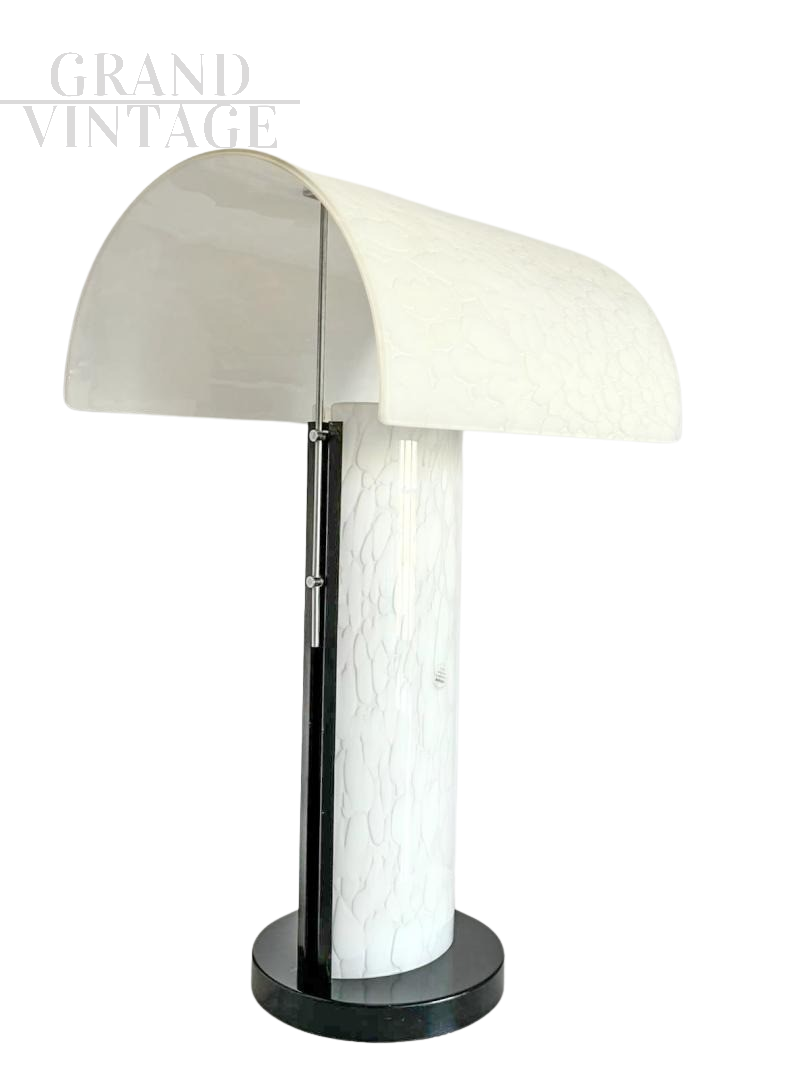 Zonca design lamp in white Murano glass, Italy 1980s