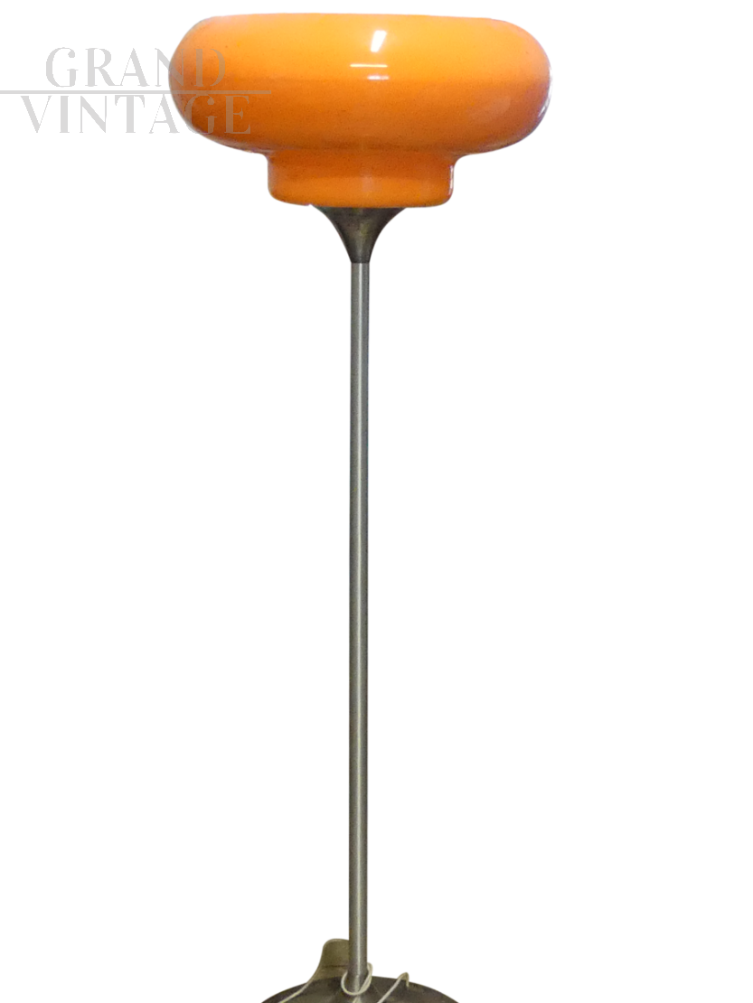 Vintage 70s floor lamp in orange plastic